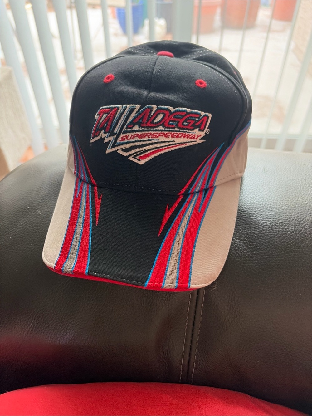 Talladega Superspeedway NASCAR Embroidered Racing Cap - Black, Red, Blue, Tan